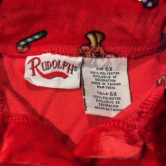 Rudolph the red nosed reindeer pajamas set 6x EUC - Picture 4 of 6